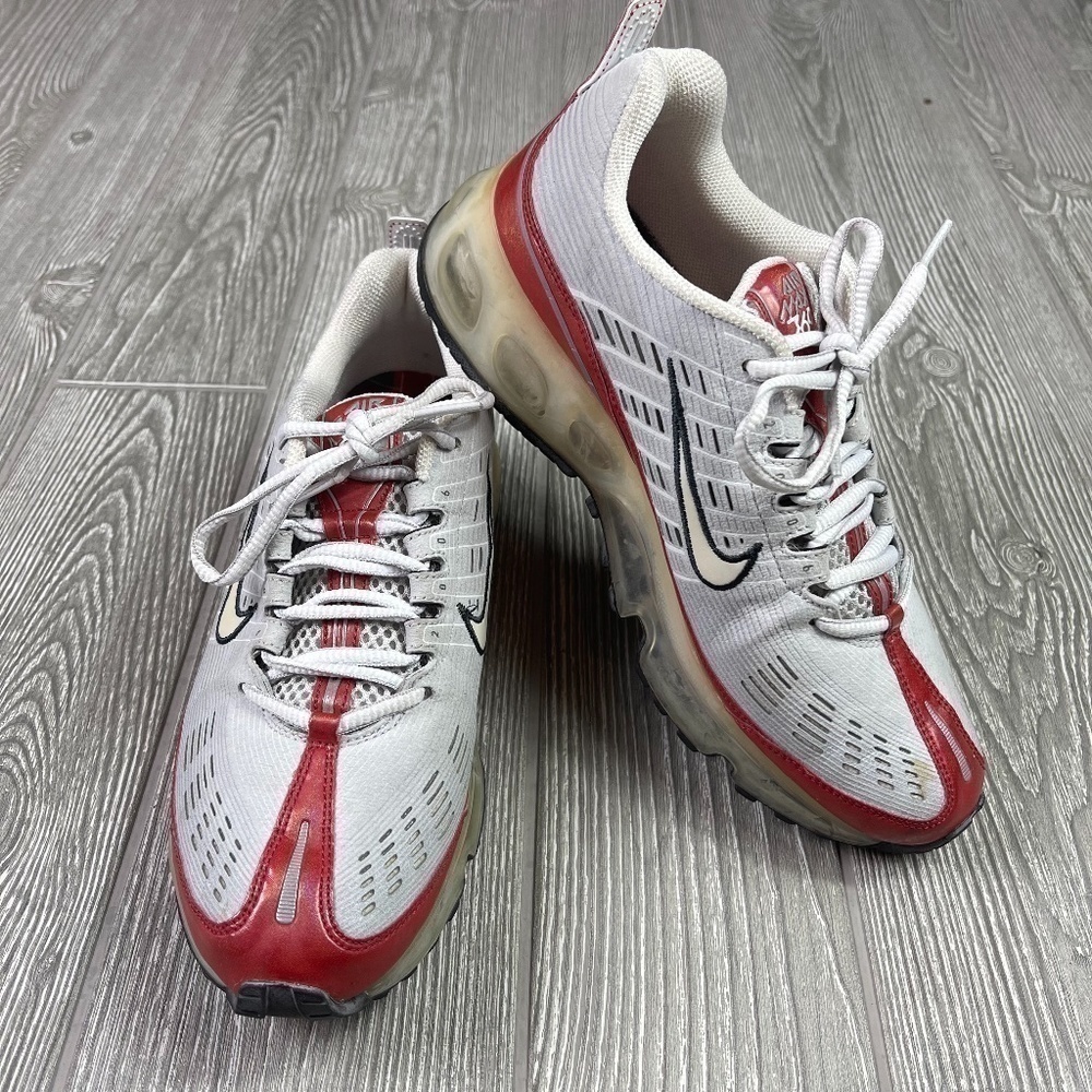 Vintage Y2K NIKE Varsity Air Max 360 Sneakers size 5.5 White & Red